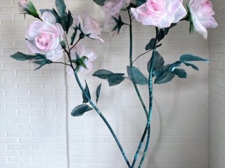Розы кустовые из ткани премиум для интерьера