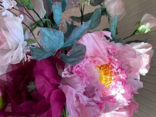Ростовой букет цветов из ткани для интерьера